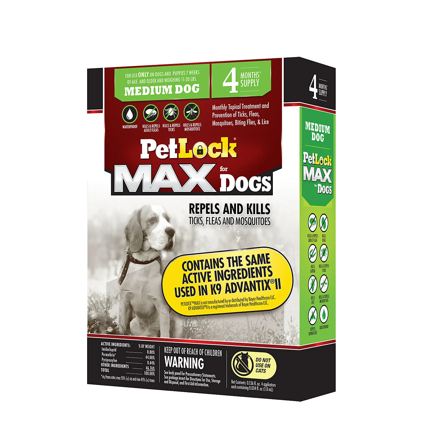 PetLock Max Flea Tick Treatment for Dogs 11 to 20 lbs 4 Month Supply Ithaca Agway