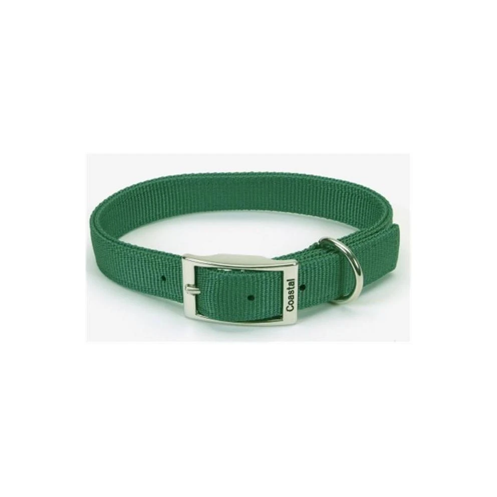 18 In. Double Web Dog Collar - Hunter Green