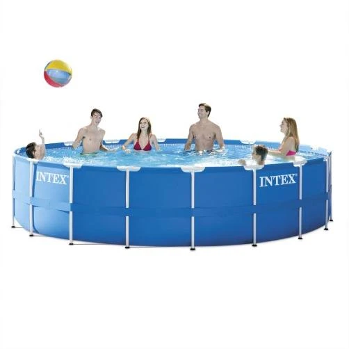 18' X 48" Metal Frame Above Ground Swimming Pool Set With Pump, Ladder & Cover