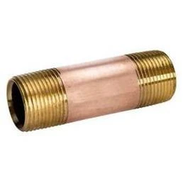 461-001 1/2 Inch Close Red Brass Nipple Pipe Fitting