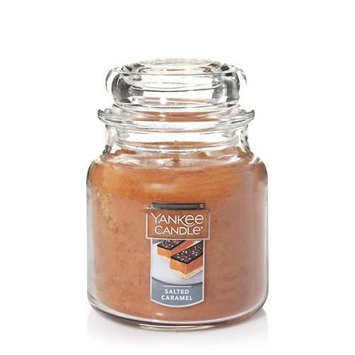 Yankee Candle Salted Caramel Medium Jar Candle, Food & Spice Scent