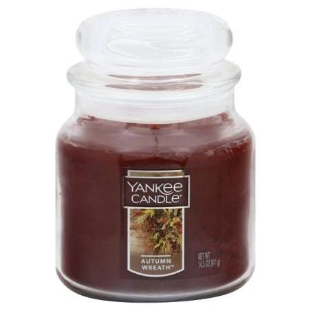 Yankee Candle Autumn Wreath Medium Jar Candle, Food & Spice Scent