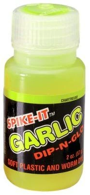 Dip N Glo Garlic Worm Dye, 2 Ounce, Chartreuse/green