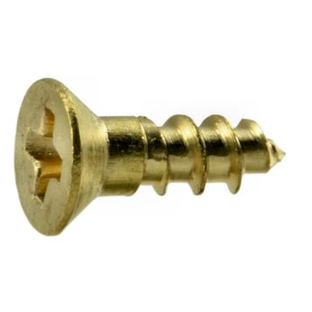 #4 X 3/8 Inch Brass Phillips Flat Head Wood Screws - Wsfb-094