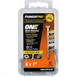 240656 6 x 1 in. Interior Flat Head One Screw - Zinc&#44; Pack of 40