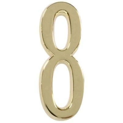 4 in. Distinctions Brass Plated Number 8