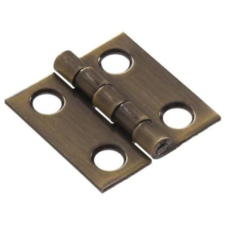 1 X 1 Solid Brass Broad Hinge, Antique, Brass Finish Hillman Door Hinges