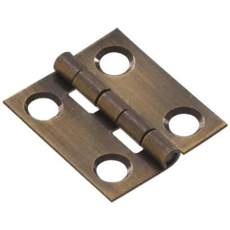 2 X 1 Solid Brass Narrow Hinge, Antique, Brass Finish Hillman Door Hinges