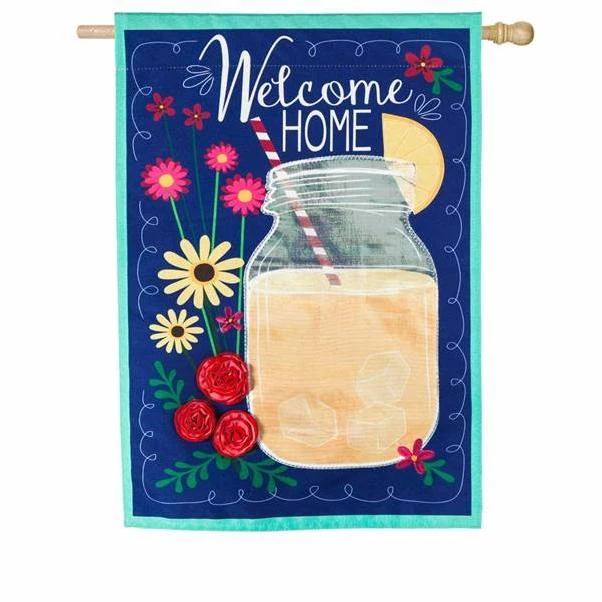 Evergreen Flag & Garden Welcome Home 2-Sided Linen 3'8 x 2'4 ft. House Flag
