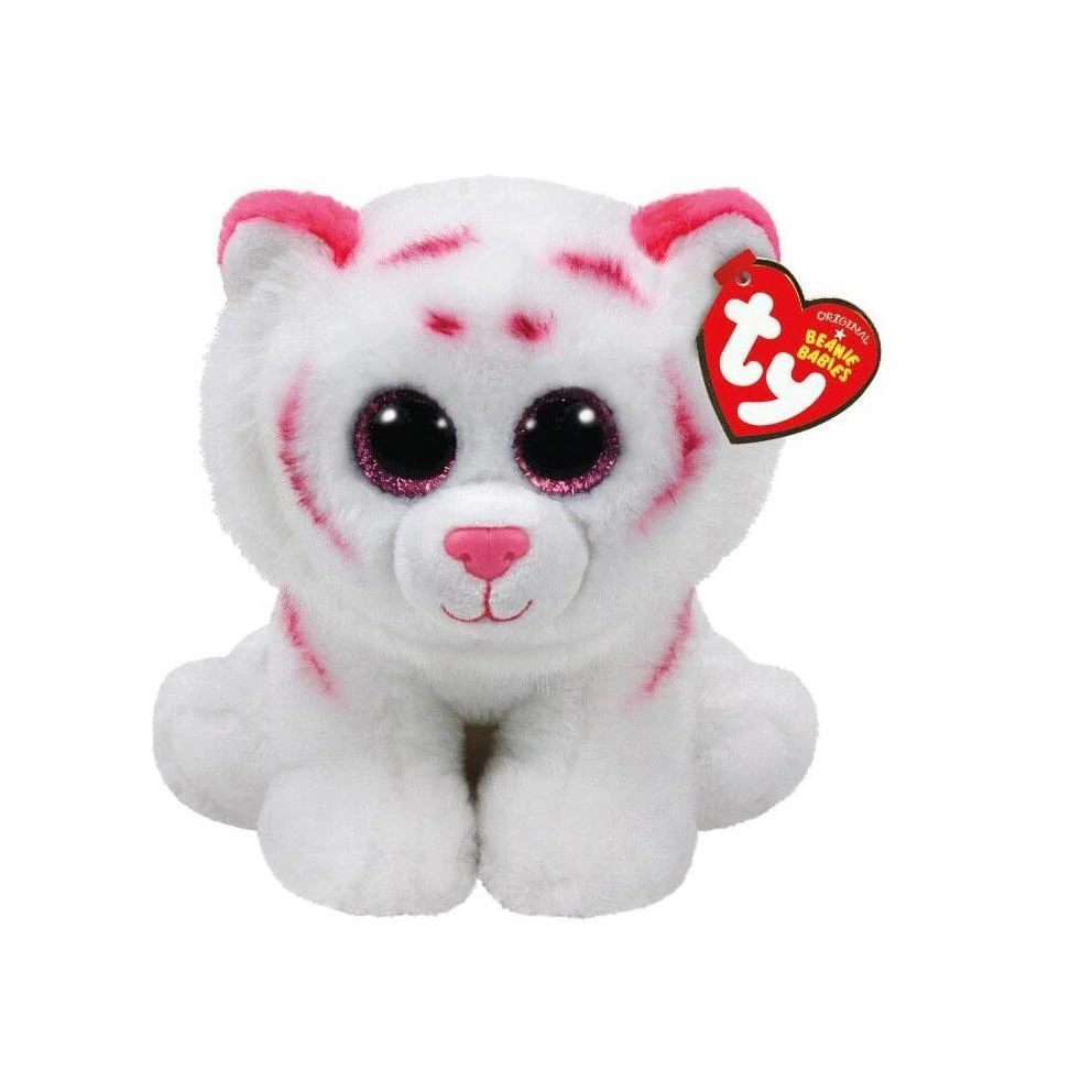 Beanie Boo Tabor The Pink And White Tiger Plush Stuffed Animal 6 Inches