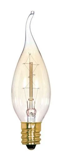 Satco 25w 120v Deco Carbon Antique Style Filament Light Bulb