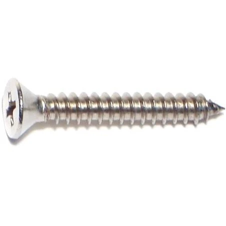 #10 X 1-1/4" Phillips Flat Sheet Metal Screws Stainless 18-8