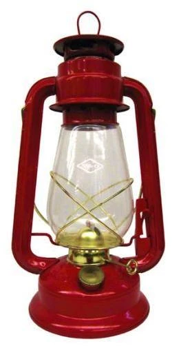 210-21030 12" Pathfinder Lantern With Brass Trim - Red