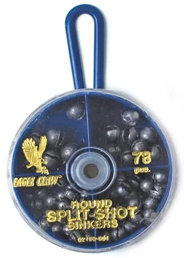 Round Split-shot Sinkers Assortment - 78 Pieces Dial Pack