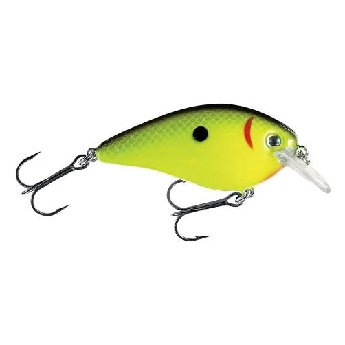 Strike King Kvd 1.0 Series Square Bill Crankbait 2-1/2" 3/8 Oz Black Back Chartreuse
