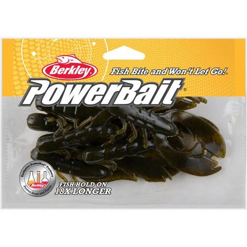 Powerbait Chigger Craw Fishing Lure, 4 Inch, Green Pumpkin Color