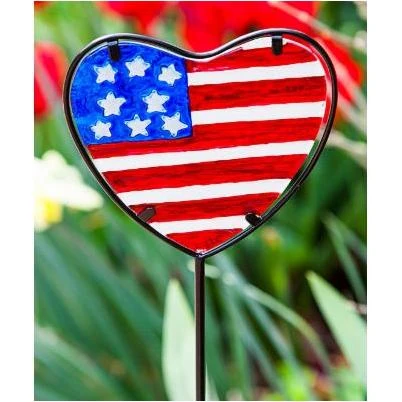 Evergreen Garden Stakes Heart - Americana Heart Garden Stake