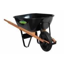 231850 6 Cubic Feet Steel Wheelbarrow With Hardwood Handles