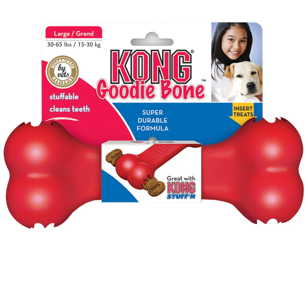 Goodie Bone Dog Toy, Large, Red - Durable Chew Toy For Dogs