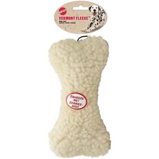 Vermont Fleece Bone Dog Toy 12 Inch With Squeaker