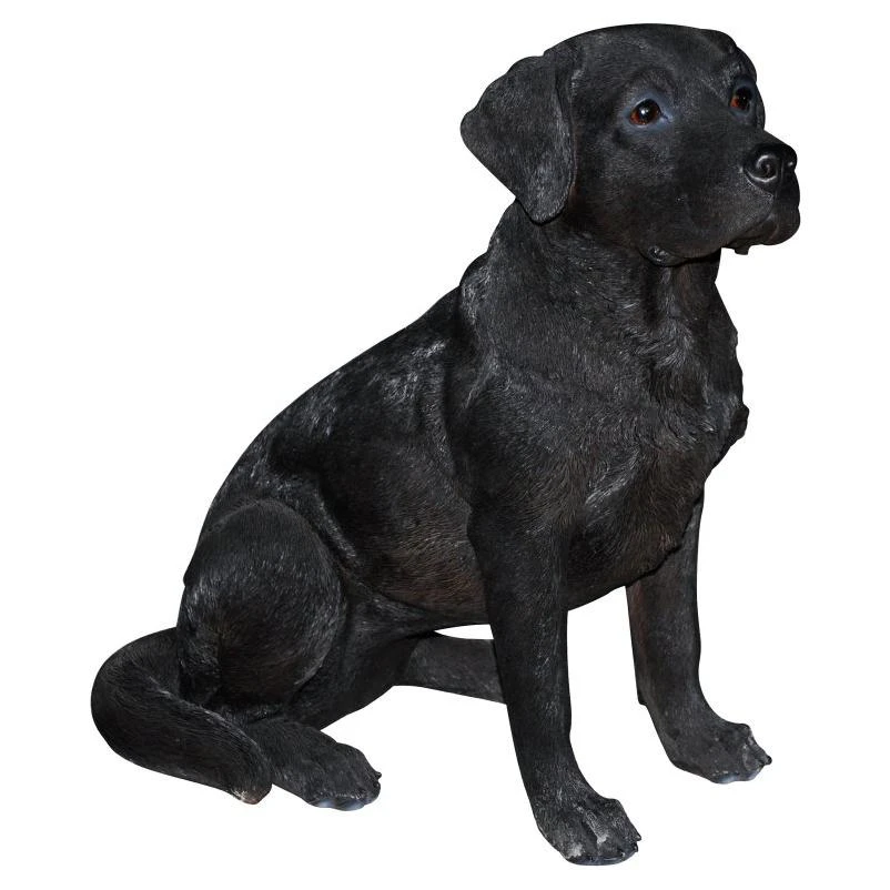 Large Black Labrador Statue, Polyresin Decorative Figure