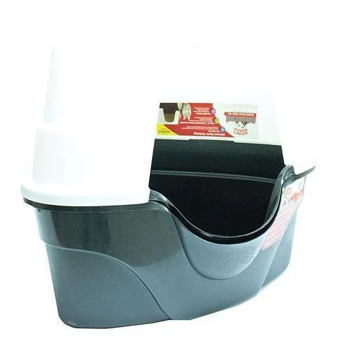 Advanced Hooded Corner Litter Box With Odor Control, 26x23x20