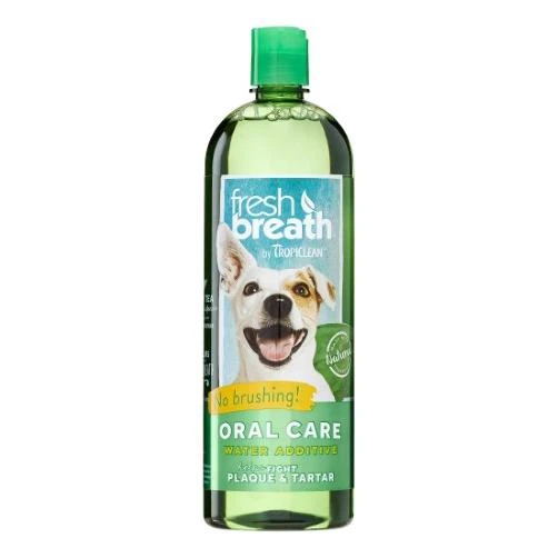 TropiClean Fresh Breath Oral Care Water Additive for Dogs, 33.8 fl. oz., 33.8 OZ