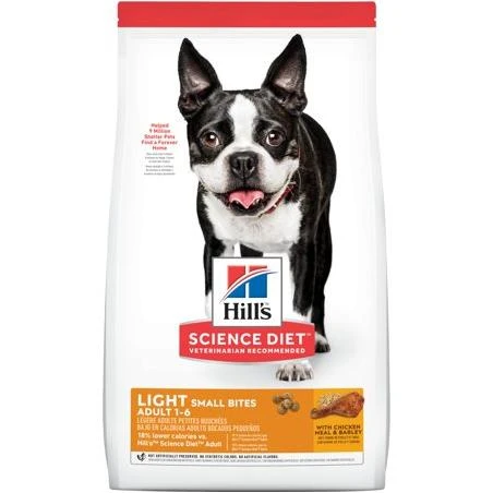 Hill's Science Diet Adult Light Small Bites with Chicken Meal & Barley Dry Dog Food, 30 lbs., Bag