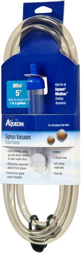 Aqueon Siphon Vacuum Aquarium Gravel Cleaner, Mini, 5", 5 GAL