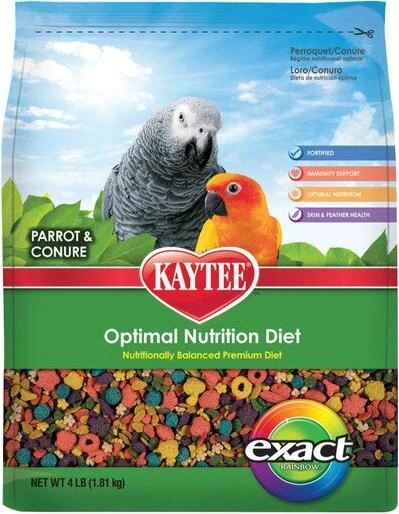 Exact Rainbow Premium Nutrition For Parrots & Conures, 4 Lb Bag
