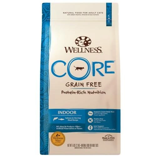 Core Indoor Dry Cat Food Grain Free Salmon & Herring 5 Lb Bag