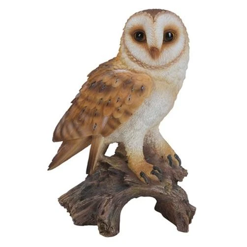 Natures Gallery Barn Owl Statue - Realistic Outdoor Decor For Garden And Home