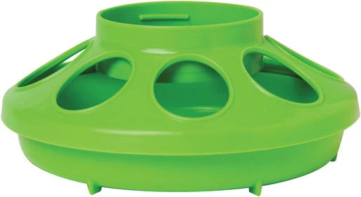 1 Quart Plastic Poultry Feeder Base In Apple Green - Model 806applegreen