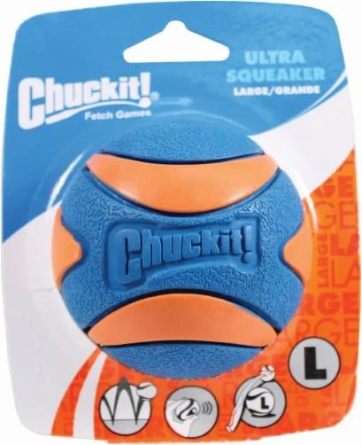 Chuckit! Large Squeaker Ball Dog Toy, Orange