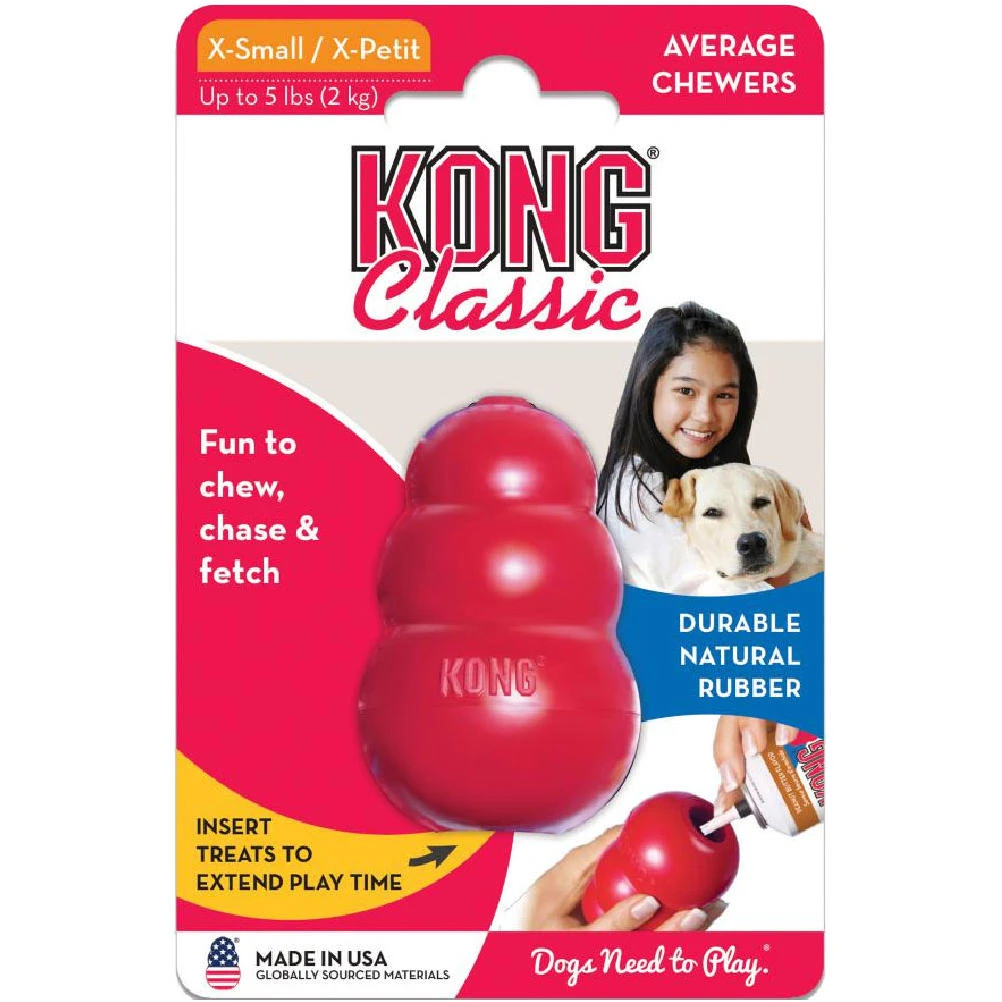 Classic Dog Toy, Extra Small, Red - Durable Chew Toy For Dogs