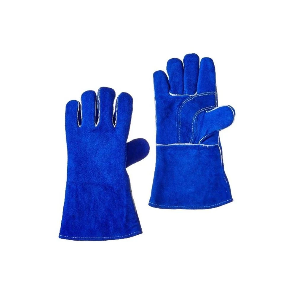 400 Premium Lined Leather Welding Gloves - Deluxe Blue Pair