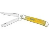 Case Cutlery 5861 Case John Deere Mini Trapper Pocket Knife, Yellow Bone