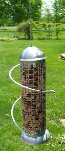 8.5 Inch Mini Spiral Peanut Feeder - Silver