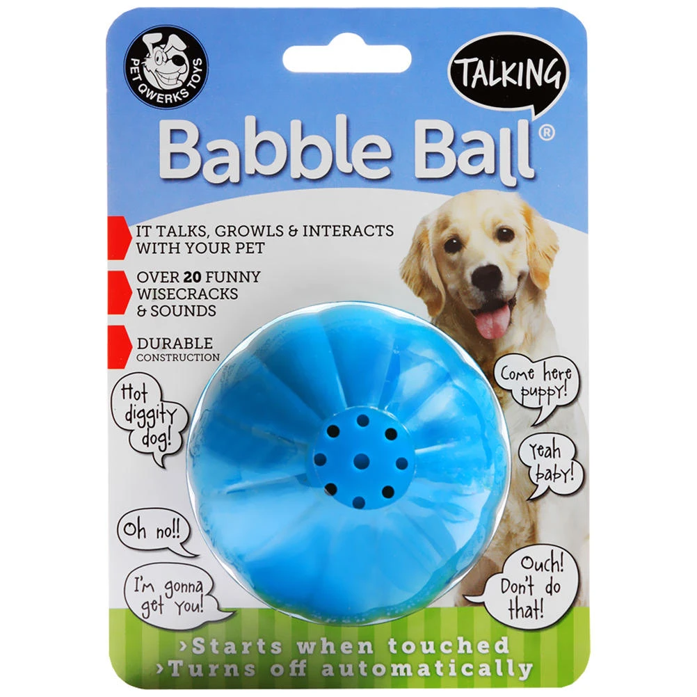 Talking Babble Ball Dog Toy - Large 3 1/8 Inch Assorted Colors