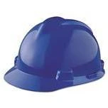 Blue V-Gard Hard Hats with Adjustable Pin-Lock Suspension