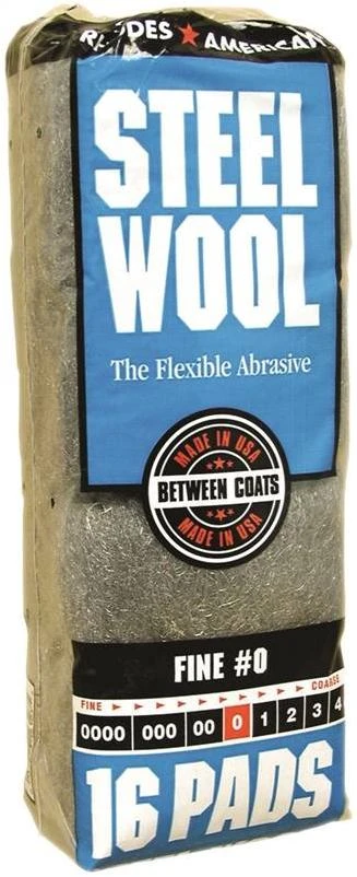 Homax 106603-06 Steel Wool, #0 Grit, Fine, Gray