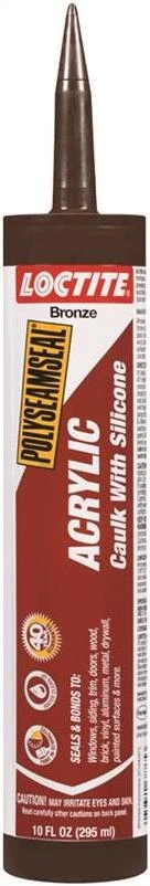 Polyseamseal Acrylic Caulk With Silicone, Bronze, 10-ounce Tube