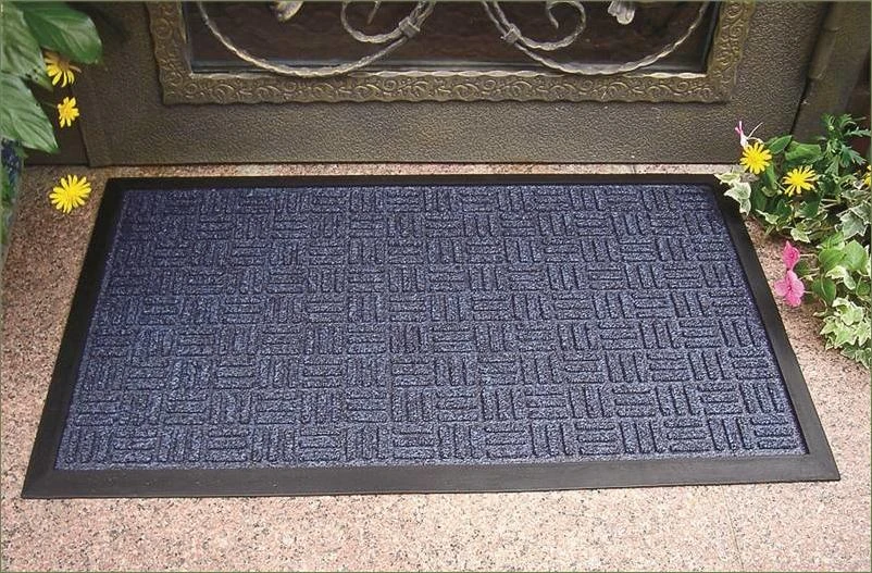 MAT DOOR RUBBER BLUE 18X30IN