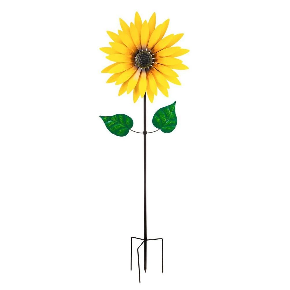 Evergreen 75 in. Sunflower Statement Wind Spinner