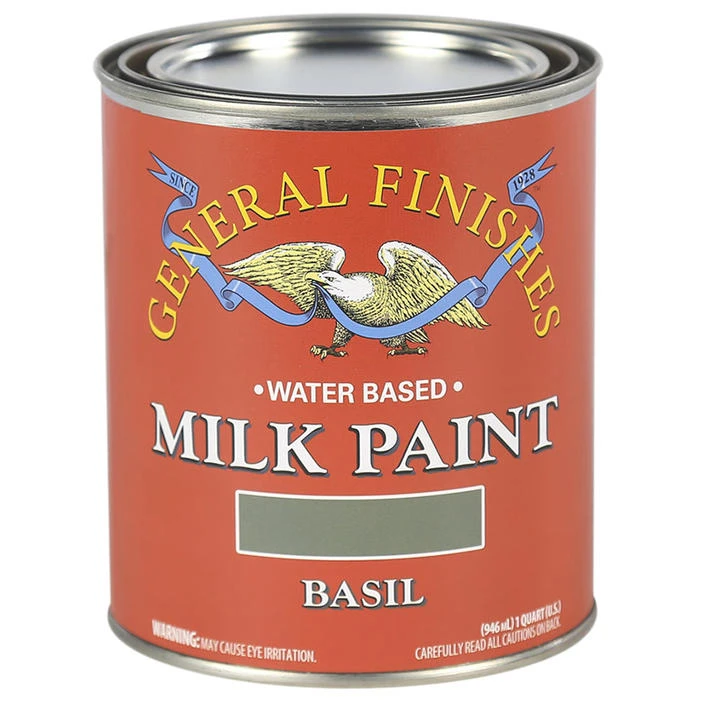 1 Quart General Finishes Qba Basil Milk Paint For Interior And Exterior Use, Satin Finish