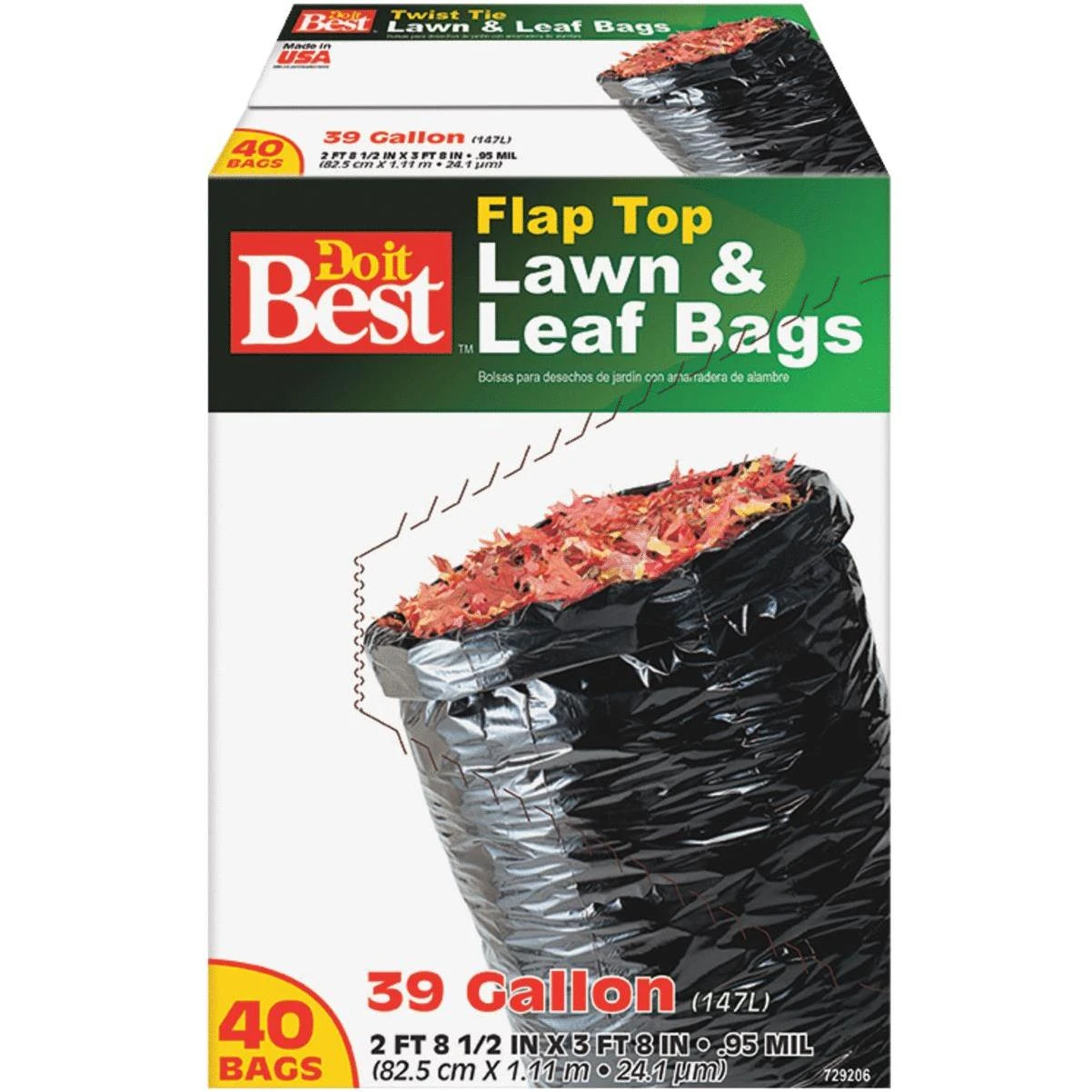 Do it Best 39 Gal. Black Flap Tie Lawn & Leaf Bag (40-Count)