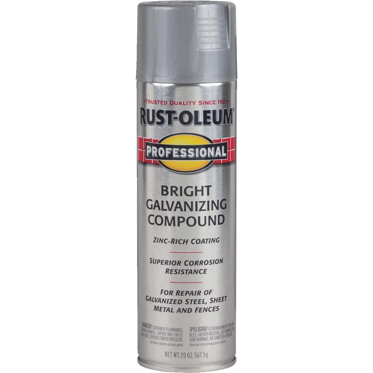 Rust-Oleum Professional 20 Oz. Flat Galvanizing Compound Spray Paint, Bright Galvanized