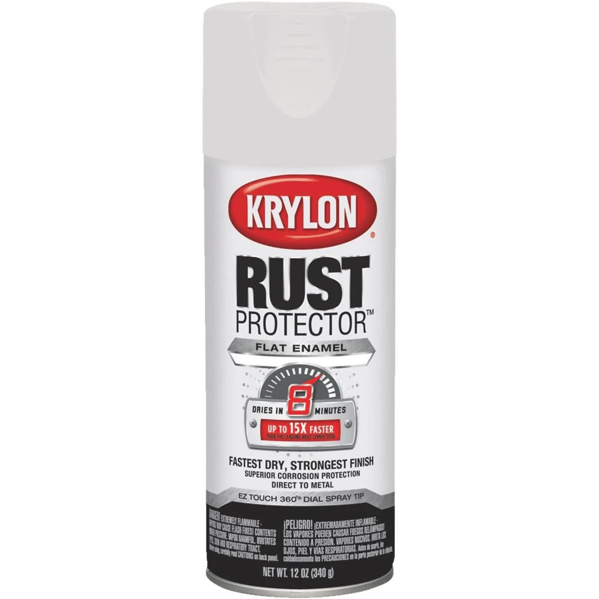 Krylon Rust Tough 12 Oz. Flat Alkyd Enamel Spray Paint, White