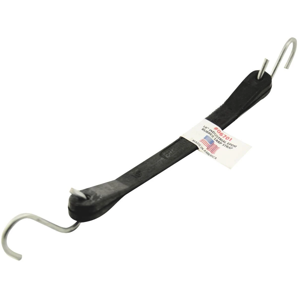 Erickson 5/8 In. x 13 In. Hook-to-Hook Rubber Industrial EDPM Tarp Strap, Black