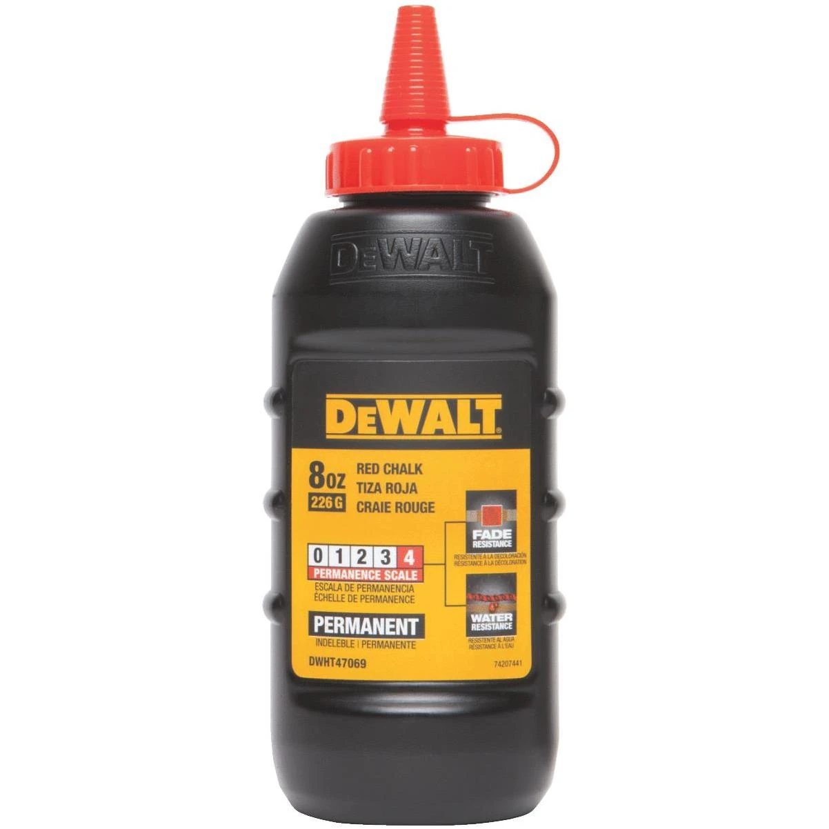 DEWALT 8 Oz. Red Permanent Chalk Line Chalk